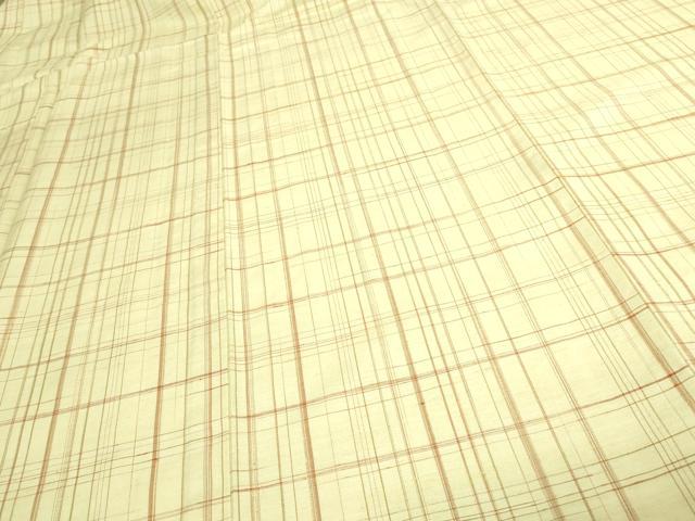 平和屋着物▽上質な紬 単衣 格子 正絹 逸品 未使用 DAAW9431sf