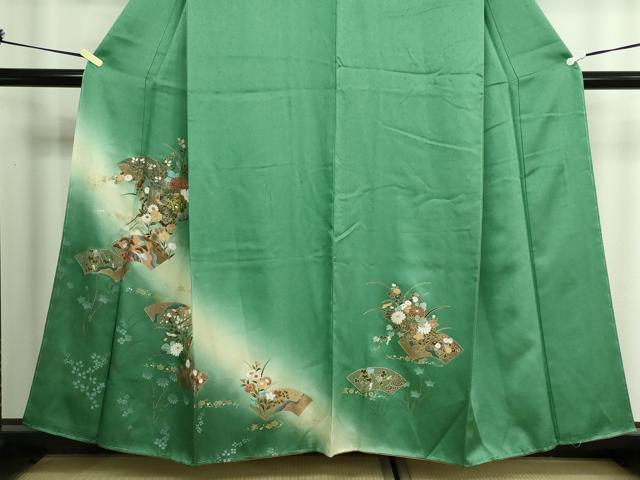 平和屋着物■訪問着 地紙御所車花文 暈し染め 金彩 正絹 逸品 DAAW9917sf