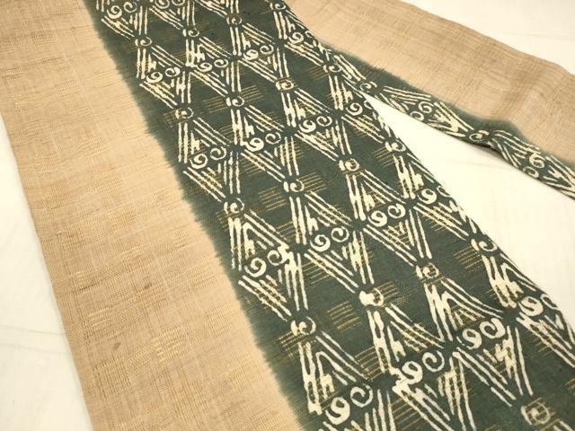 平和屋着物*夏物 九寸名古屋帯 抽象文様 麻 逸品 DAAX0014cm