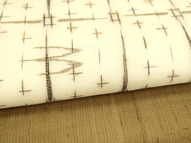 平和屋着物*夏物 九寸名古屋帯 絣文様 正絹 逸品 DAAX0021cm