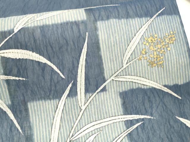 平和屋着物*夏物 九寸名古屋帯 手描き 蜻蛉草葉文 金銀彩 DAAX0023cm