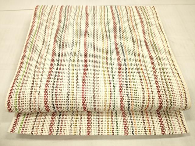 平和屋着物*夏物 八寸名古屋帯 間道 正絹 逸品 DAAX0038cm