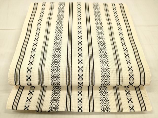 平和屋着物*夏物 本場筑前博多織 八寸名古屋帯 紗献上 正絹 逸品 DAAX0043cm