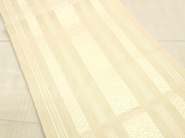 平和屋着物*夏物 本場筑前博多織 八寸名古屋帯 紗献上 薄卵色 正絹 逸品 DAAX0046cm