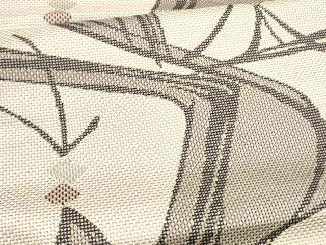 平和屋着物●本場筑前博多織 八寸名古屋帯 流水文 正絹 逸品 DAAX0087cm
