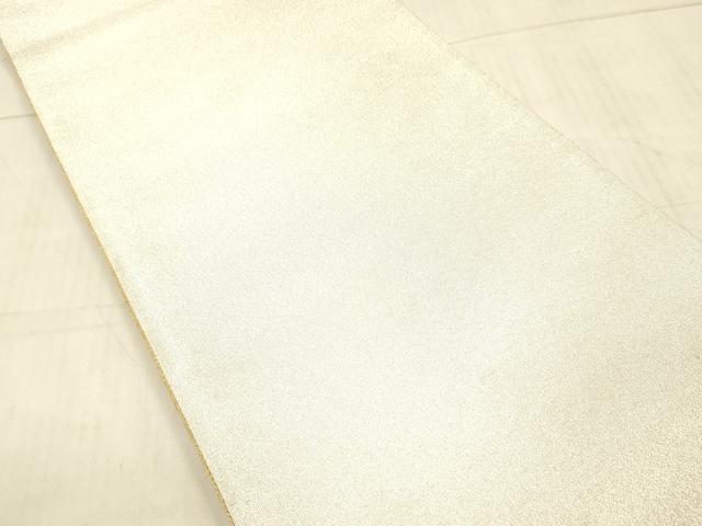 平和屋着物●国際的伝統工芸作家 十二代・藤林徳扇 苑寿 綴れ 両面 全通柄袋帯 駒刺繍 総刺繍 抽象草葉文 金銀糸 正絹 逸品 DAAX0096cm