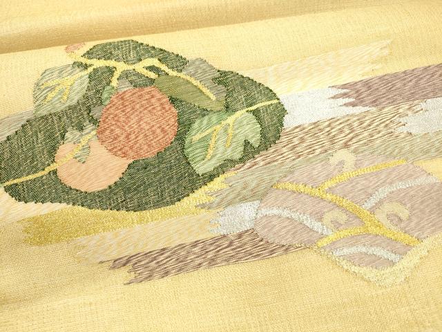 平和屋着物*夏物 明綴れ 太鼓柄袋帯 成り物 金銀糸 正絹 逸品 DAAX0176cm
