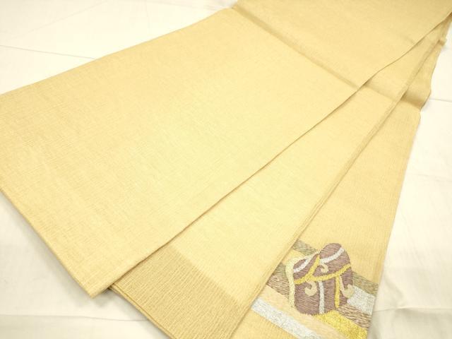 平和屋着物*夏物 明綴れ 太鼓柄袋帯 成り物 金銀糸 正絹 逸品 DAAX0176cm