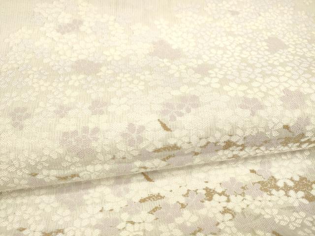 平和屋着物*夏物 両方向 丸帯 枝花文 流水文草花文 草花文 格子草花文 銀糸 ほていやオリジナル 正絹 逸品 DAAX0180cm