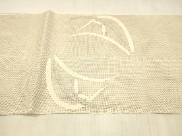 平和屋着物*夏物 太鼓柄袋帯 流水蜻蛉草葉文 金銀糸 正絹 逸品 DAAX0183cm