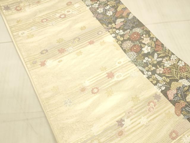 平和屋着物*夏物 六通柄袋帯 唐織 竜田川 金銀糸 正絹 逸品 DAAX0185cm