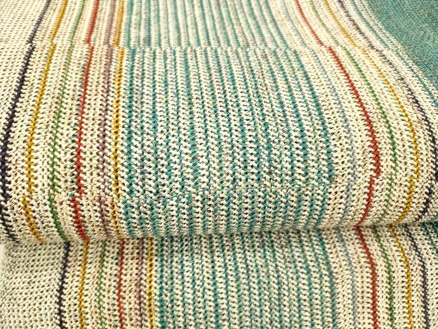 平和屋着物*夏物 八寸名古屋帯 組織 間道 金糸 正絹 逸品 DAAX0199cm