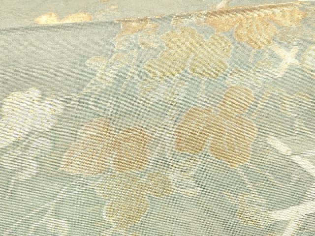 平和屋着物*夏物 六通柄袋帯 籬蔦の葉文 金糸 正絹 逸品 DAAX0263cm
