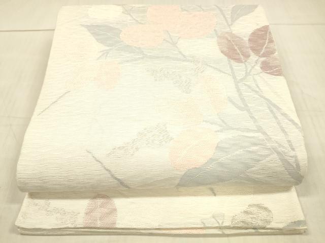 平和屋着物*夏物 六通柄袋帯 草葉文 正絹 逸品 DAAX0273cm