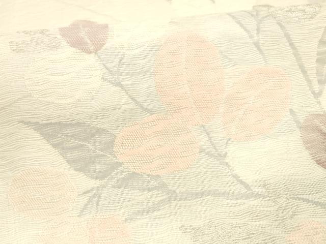 平和屋着物*夏物 六通柄袋帯 草葉文 正絹 逸品 DAAX0273cm