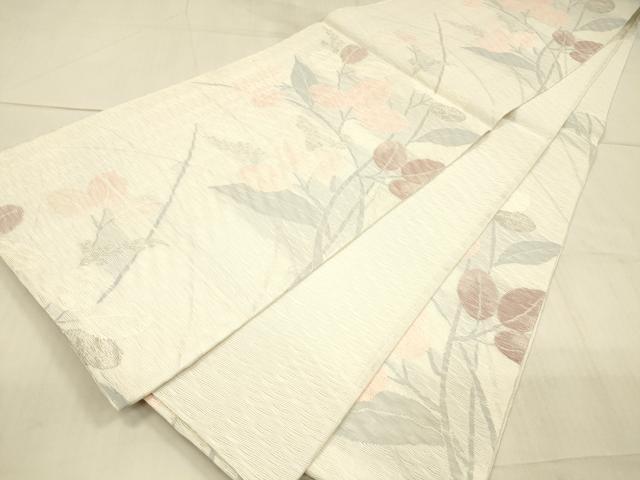 平和屋着物*夏物 六通柄袋帯 草葉文 正絹 逸品 DAAX0273cm