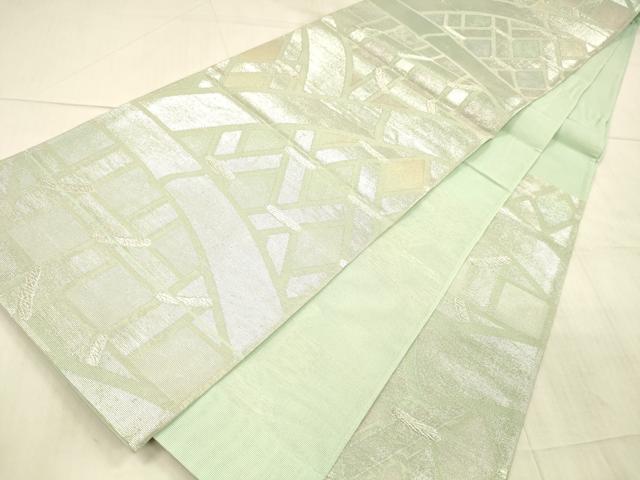 平和屋着物*夏物 六通柄袋帯 抽象文様 銀糸 正絹 逸品 DAAX0275cm