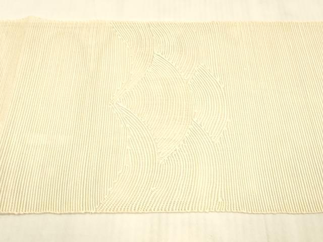 平和屋着物*夏物 西陣 八寸名古屋帯 流水文 肌色 正絹 逸品 DAAX0283cm