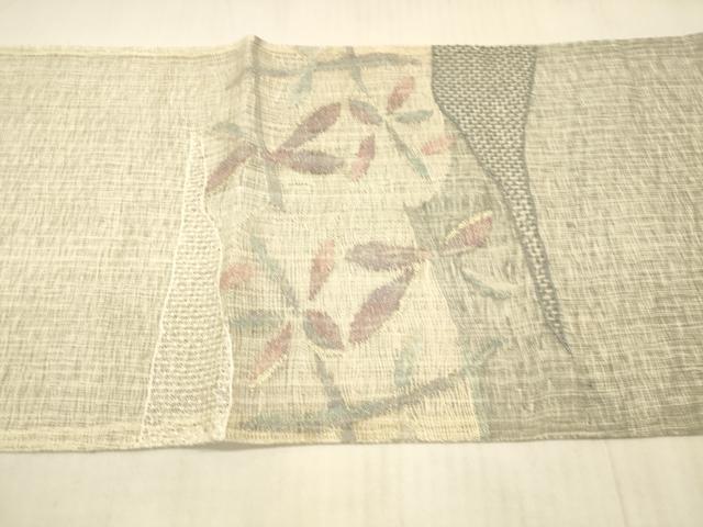 平和屋着物*夏物 太鼓柄袋帯 草葉文 金銀糸 正絹 逸品 DAAX0287cm