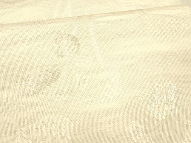 平和屋着物*夏物 全通柄 本袋帯 草花文 銀糸 正絹 逸品 DAAX0319cm
