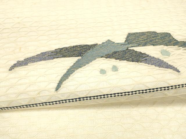 平和屋着物*夏物 太鼓柄袋帯 すくい織 雪芝文 金糸 正絹 逸品 DAAX0330cm