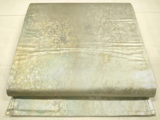 平和屋着物▼六通柄袋帯 霞文 金銀糸 引箔 正絹 逸品 DAAX0359cm