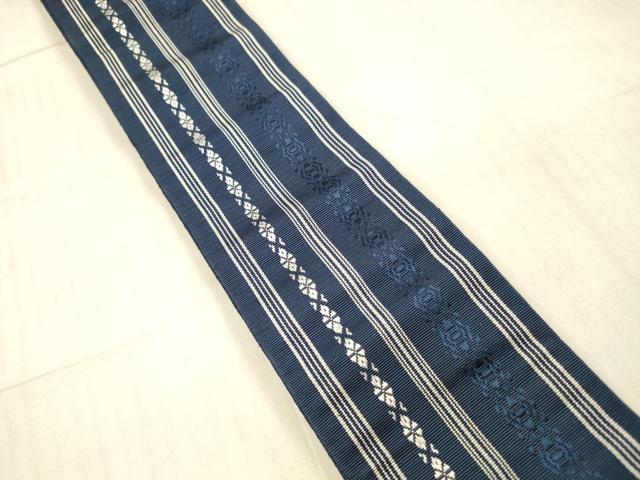 平和屋着物●男性 本場筑前博多織 角帯 献上 正絹 逸品 DAAX0391cm