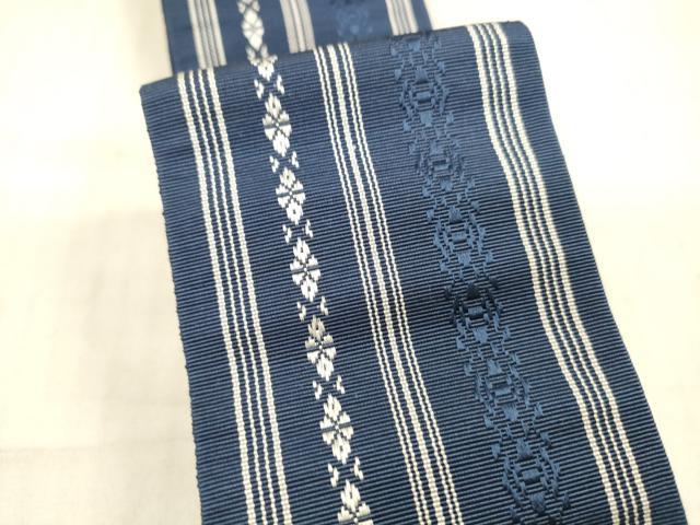 平和屋着物●男性 本場筑前博多織 角帯 献上 正絹 逸品 DAAX0391cm