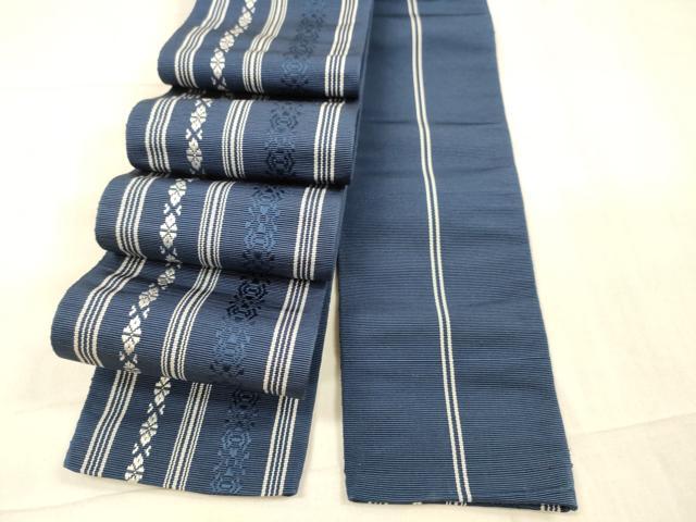 平和屋着物●男性 本場筑前博多織 角帯 献上 正絹 逸品 DAAX0391cm