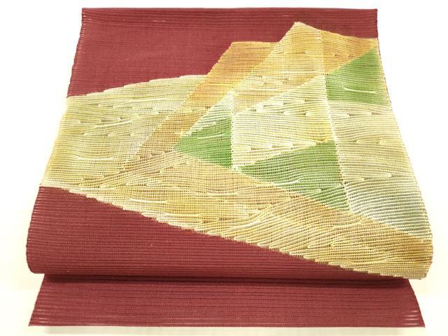 平和屋着物*夏物 絽綴れ 八寸名古屋帯 抽象文様 正絹 逸品 DAAX0458cm
