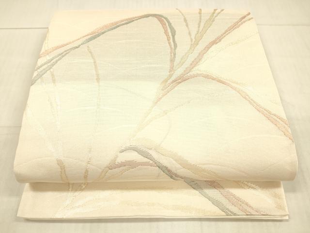 平和屋着物*夏物 六通柄袋帯 草葉文 金糸 正絹 逸品 DAAX0475cm