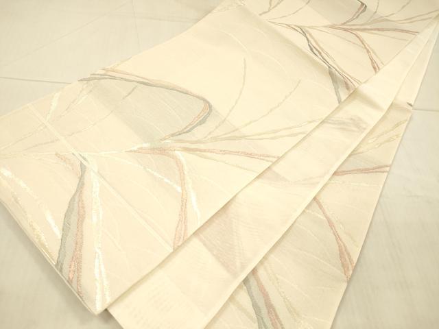 平和屋着物*夏物 六通柄袋帯 草葉文 金糸 正絹 逸品 DAAX0475cm