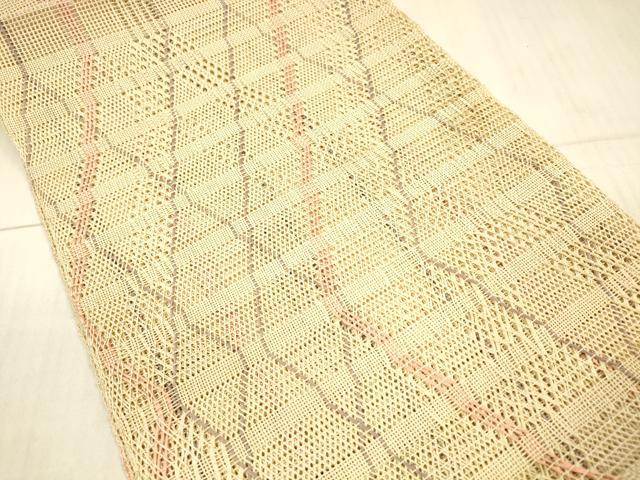 平和屋着物*夏物 八寸名古屋帯 抽象文様 金糸 正絹 逸品 DAAX0490cm
