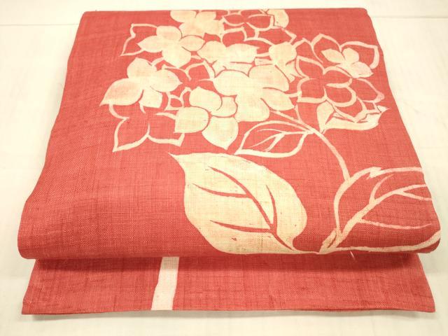 平和屋着物＊夏物 太鼓柄袋帯 型染 紫陽花 正絹 逸品 DAAX0499cm