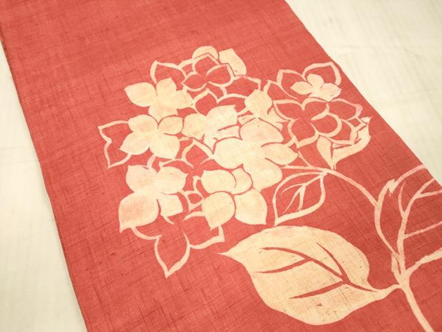 平和屋着物*夏物 太鼓柄袋帯 型染 紫陽花 正絹 逸品 DAAX0499cm