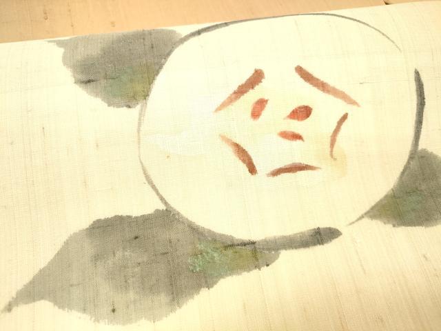 平和屋着物*夏物 九寸名古屋帯 生紬 手描き 草花文 正絹 逸品 DAAX0501cm
