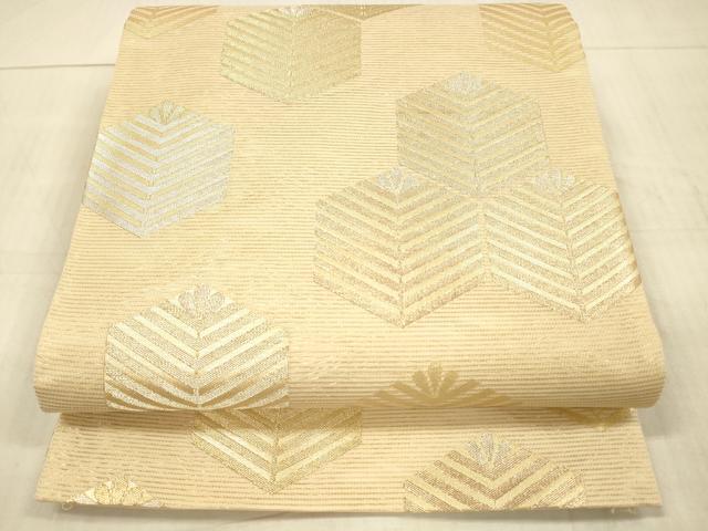 平和屋着物*夏物 六通柄袋帯 玉すだれ 松葉文 金銀糸 正絹 逸品 DAAX0514cm