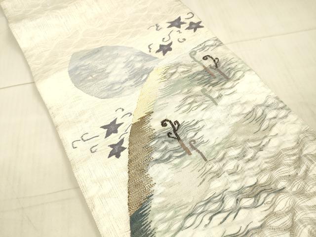 平和屋着物*夏物 太鼓柄袋帯 唐草文 金銀糸 正絹 逸品 DAAX0515cm