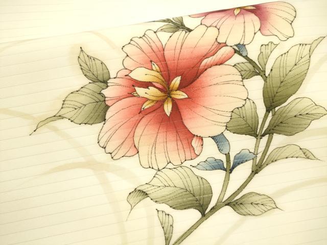 平和屋着物*夏物 九寸名古屋帯 手描き 草花文 DAAX0519cm