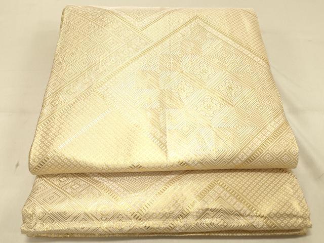 平和屋着物◎佐賀錦 両面 六通柄袋帯 道長花鳥文 金糸 正絹 逸品 DAAX0693jm