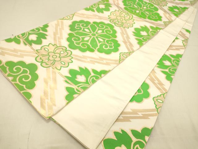 平和屋着物◎六通柄袋帯 松皮菱花文 金糸 正絹 逸品 DAAX0742jm