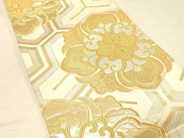 平和屋着物◎六通柄袋帯 正倉院花文 金銀糸 正絹 逸品 DAAX0798jm