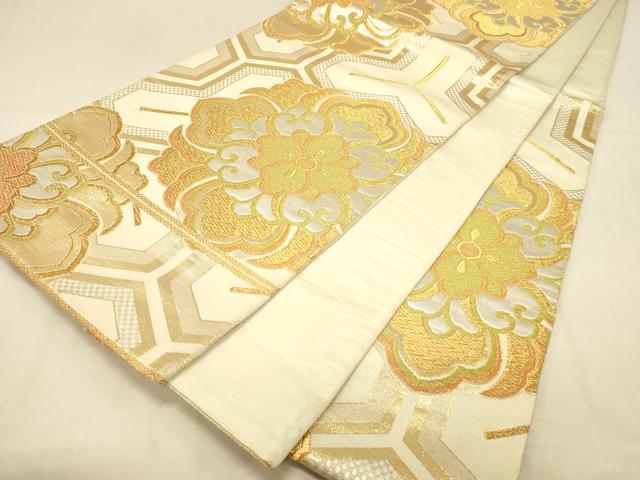 平和屋着物◎六通柄袋帯 正倉院花文 金銀糸 正絹 逸品 DAAX0798jm