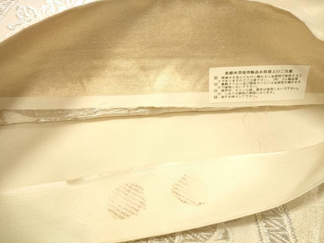 平和屋着物◎西陣 六通柄袋帯 立涌花文 銀糸 正絹 逸品 DAAX0805jm