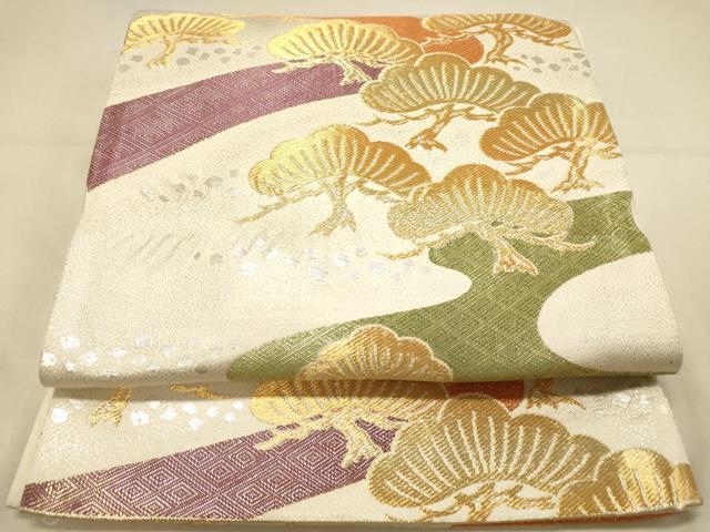 平和屋着物◎六通柄袋帯 九百錦 華雅文様 金銀糸 正絹 逸品 DAAX0806jm