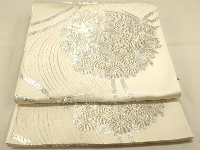 平和屋着物◎六通柄袋帯 花丸文 牡丹 菊 金銀糸 正絹 逸品 DAAX0857jm