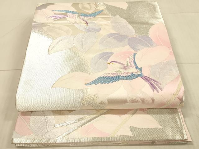 平和屋着物◎六通柄袋帯 唐織 花鳥文 金銀糸 正絹 逸品 DAAX0929jm