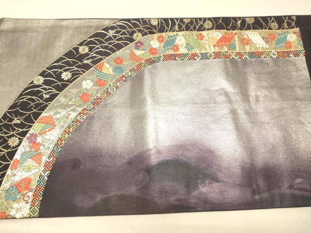 平和屋着物◎六通柄袋帯 唐織 彩花小田巻文 金糸 引箔 正絹 逸品 DAAX0990jm