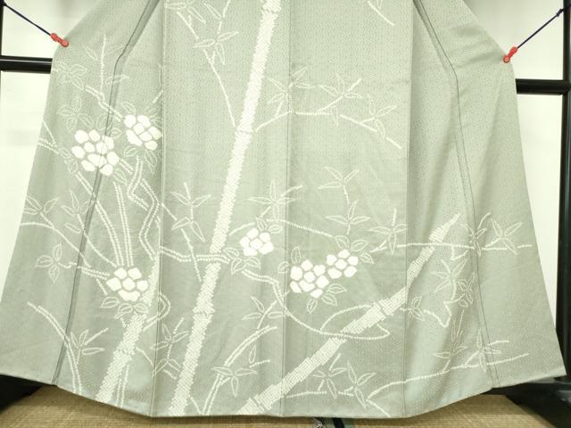 平和屋着物●訪問着 絞り 笹竹花文 正絹 逸品 DAAX1245op
