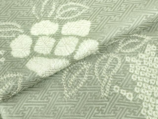 平和屋着物●訪問着 絞り 笹竹花文 正絹 逸品 DAAX1245op